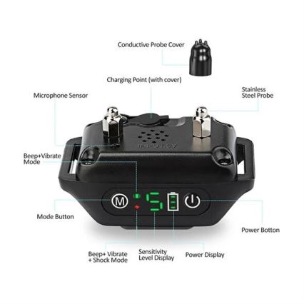 Haukumisvastane kaelarihm koerale 52cm 3,7V 300 mAh IP67