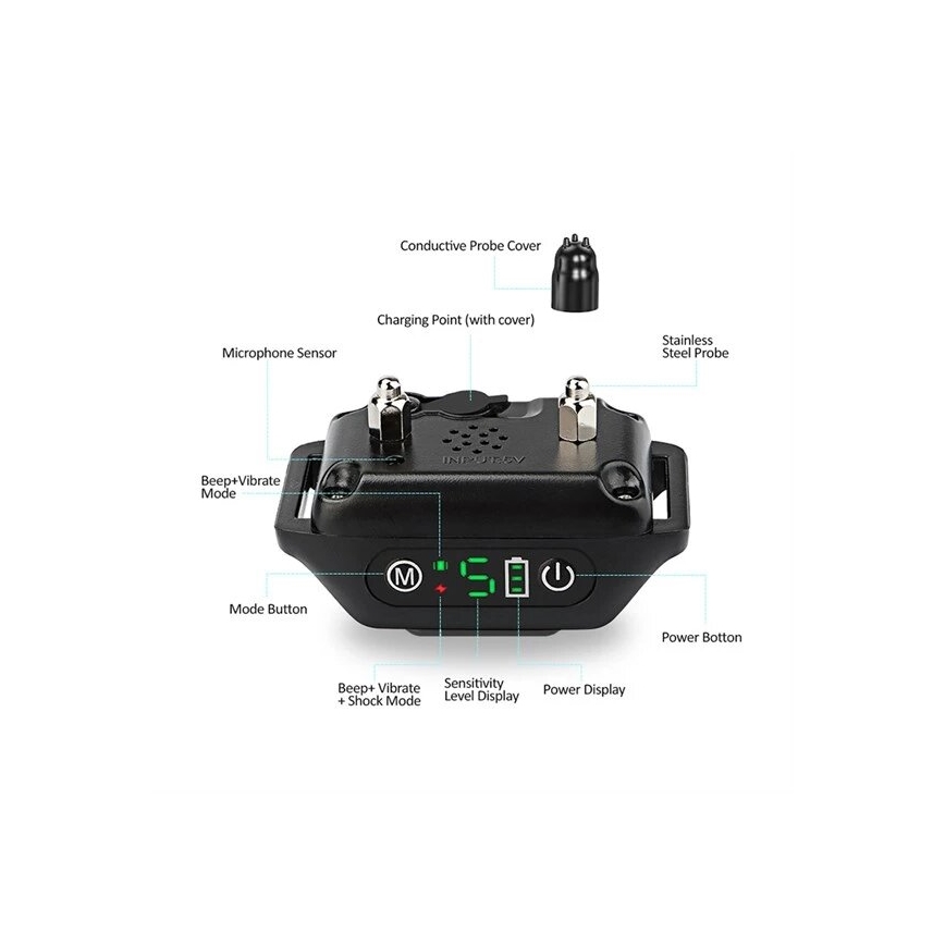 Haukumisvastane kaelarihm koerale 52cm 3,7V 300 mAh IP67