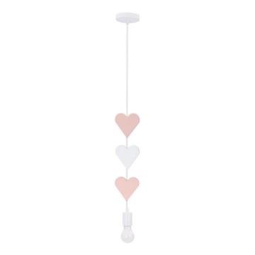 HEART laste ripplamp 1xE27/20W/230V roosa/valge