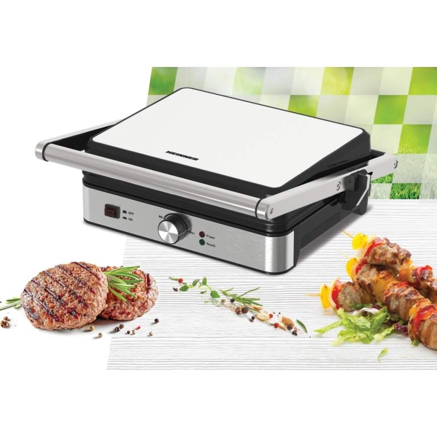 Heinner HEG-K2000SS - Kontaktgrill 2000W/230V mattkroom/must
