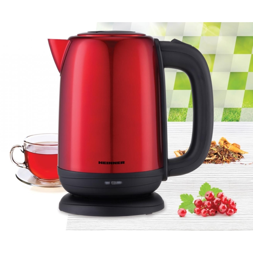 Heinner HEK-2200RDSS - Elektriline veekeetja 1,7 l, 2200 W/230 V punane/must