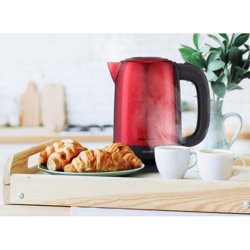 Heinner HEK-2200RDSS - Elektriline veekeetja 1,7 l, 2200 W/230 V punane/must