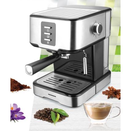 Heinner HEM-850IXBK - Portafilteriga espressomasin 850W/230V roostevaba teras/must