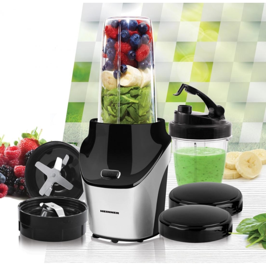Heinner HSB-T1000SS - Smoothie nutri-mikser 1000W/230V matistatud kroom/must