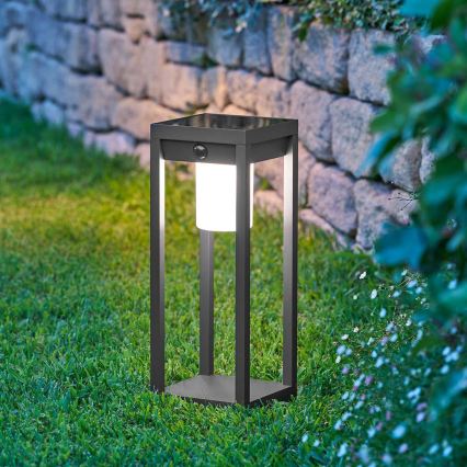 Hesperide - LED päikeselatern liikumisanduriga PIKY LED/3,7V 2600 mAh 40 cm IP65 antratsiit
