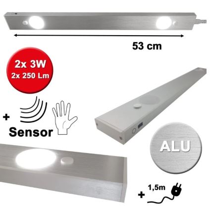 HiLite - LED Kapialune valgusti kööki anduriga BERN 2xLED/3W/230V 4000K