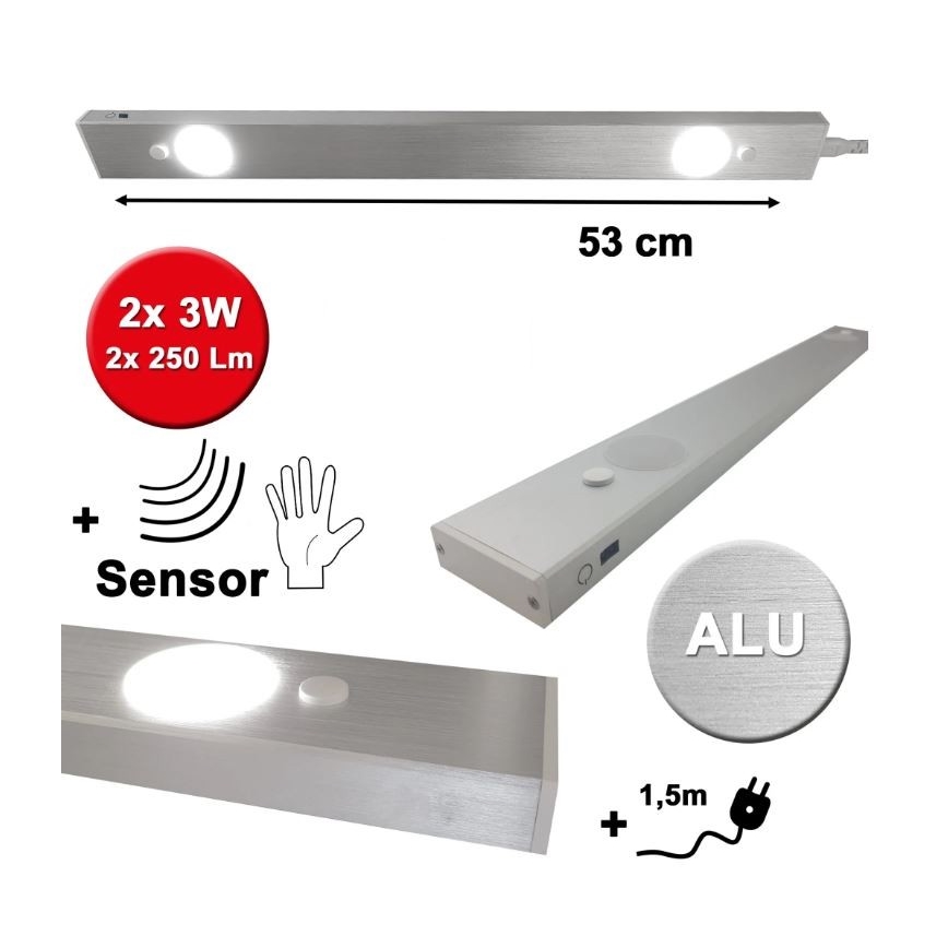 HiLite - LED Kapialune valgusti kööki anduriga BERN 2xLED/3W/230V 4000K