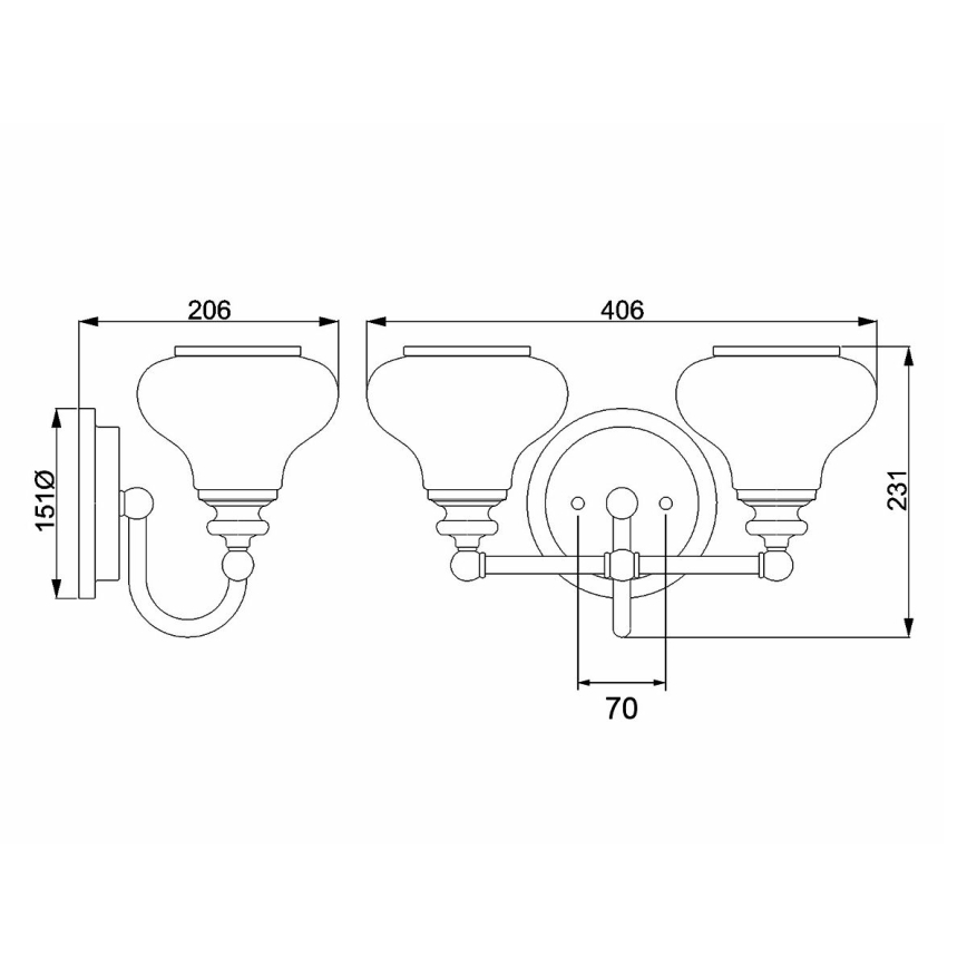 Hinkley - LED Valgusti vannituppa AINSLEY 2xG9/3W/230V IP44