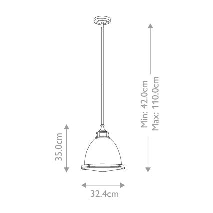 Hinkley - Ripplühter AMELIA 1xE27/60W/230V pronks