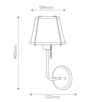 Hinkley - Seinavalgusti CLARKE 1xE27/40W/230V läikiv kroom/valge