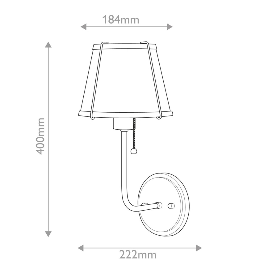 Hinkley - Seinavalgusti CLARKE 1xE27/40W/230V läikiv kroom/valge