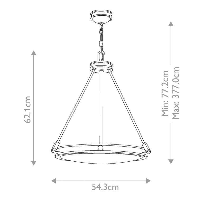 Hinkley - ketiga ripp-lühter COLLIER 4xE14/40W/230V läbimõõt 54,3 cm must