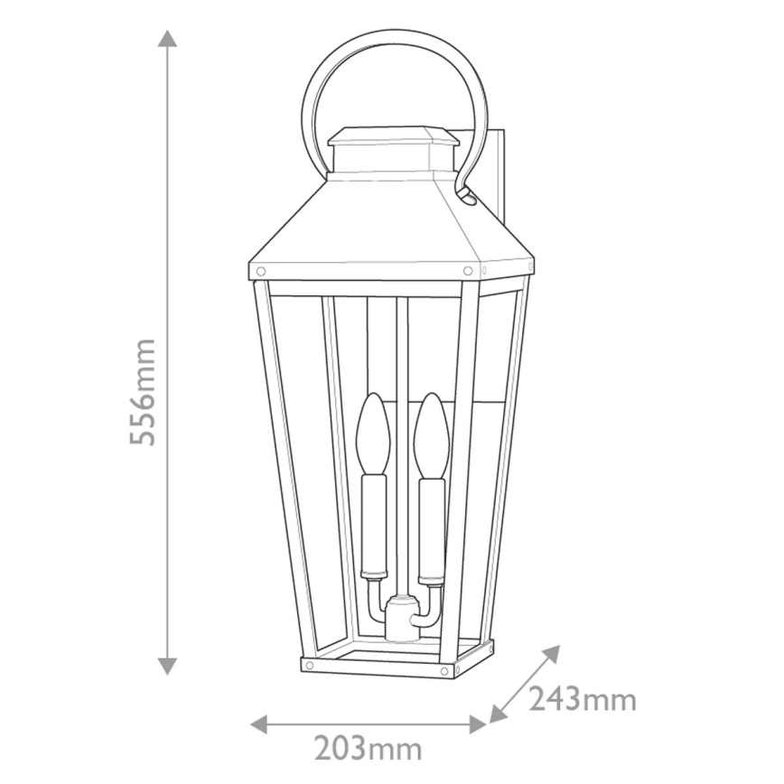 Hinkley - Väli seinavalgusti DAWSON 2xE14/40W/230V IP44 must