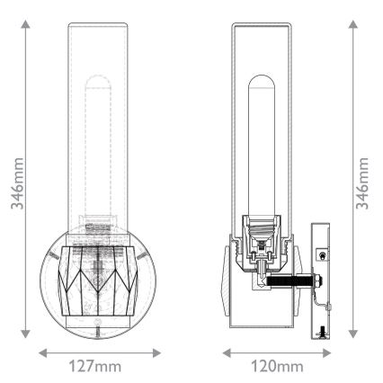 Hinkley - Seinavalgusti vannituppa ELLISON 1xE27/40W/230V IP44 kuldne