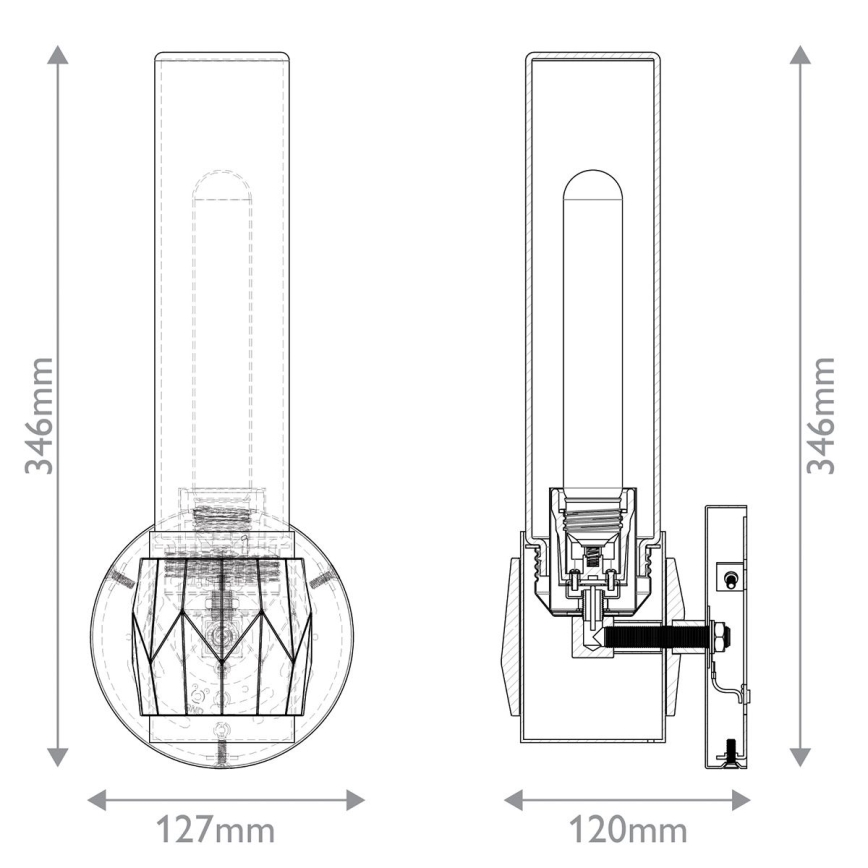 Hinkley - Seinavalgusti vannituppa ELLISON 1xE27/40W/230V IP44 kuldne