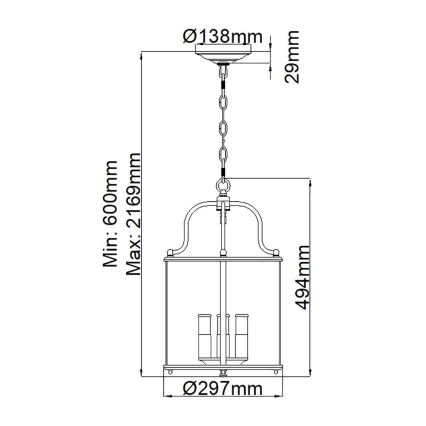 Hinkley - ketiga lühter GENTRY 4xE14/60W/230V kuldne