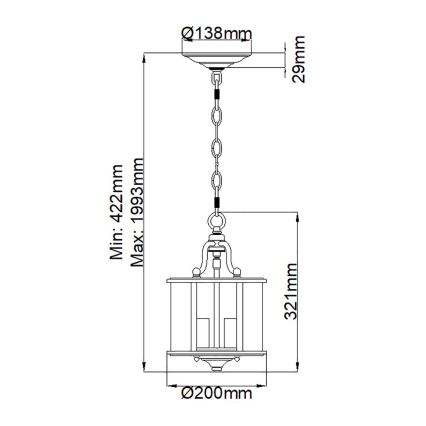 Hinkley - Ketiga lühter GENTRY 3xE14/60W/230V läikiv kroom