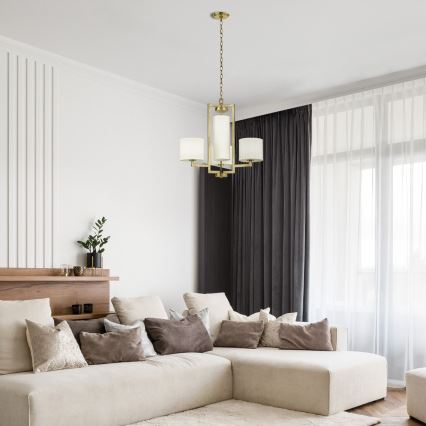 Hinkley - kettaga ripplühter HAMPTON 4xE27/60W/230V kuldne