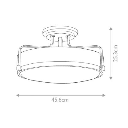 Hinkley - Pinnapealne laelühter HARPER 3xE27/60W/230V läikiv kroom