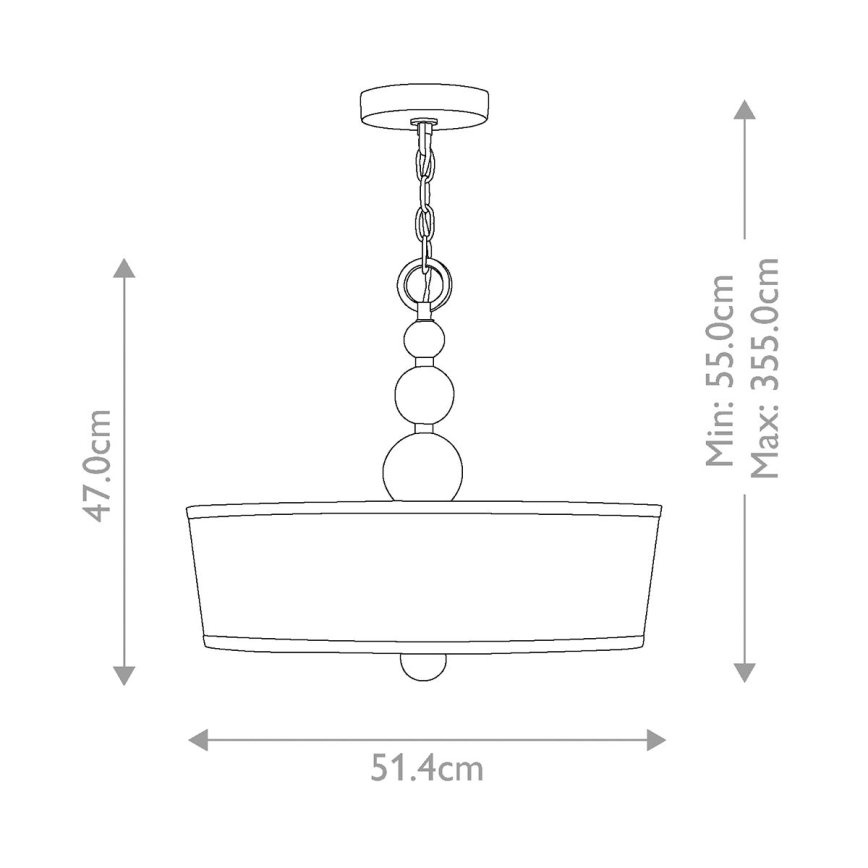 Hinkley - ketiga rippvalgusti ZELDA 3xE27/60W/230V läikiv kroom