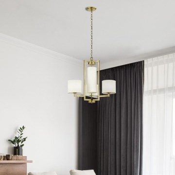 Hinkley - kettaga ripplühter HAMPTON 4xE27/60W/230V kuldne