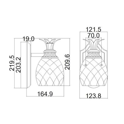 Hinkley - LED Vannitoa seinavalgusti PLANTATION 1xG9/3W/230V IP44 kuldne