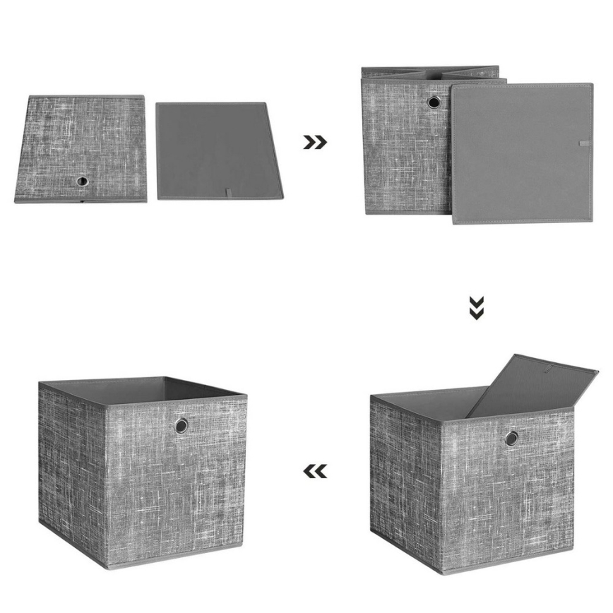 Hoiukastide komplekt 6 tk CURAN 30x30x30 cm hall