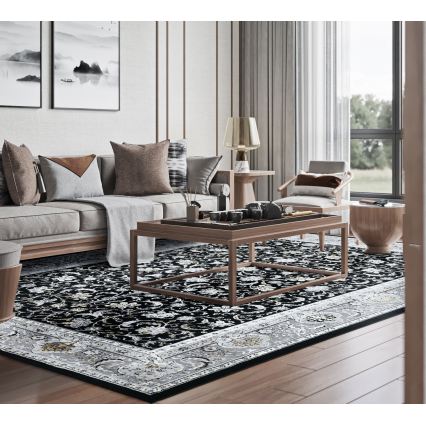 Idamaine vaip GRECE 120x170 cm 2150 g/m2 must/hall/valge