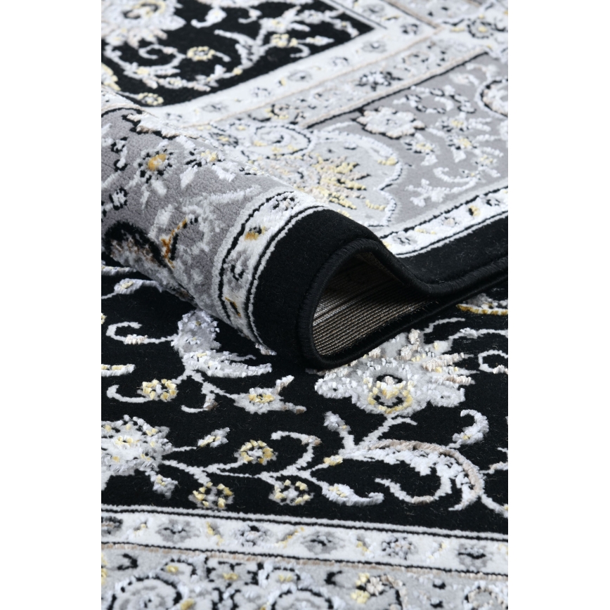 Idamaine vaip GRECE 120x170 cm 2150 g/m2 must/hall/valge