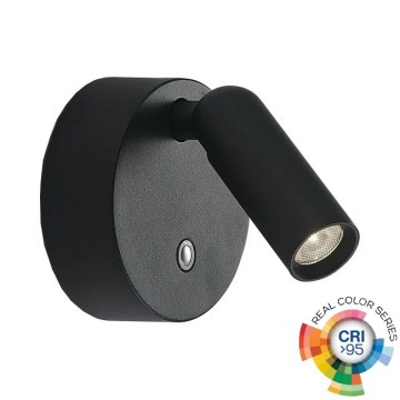 Ideal Lux - BEAN LED hämardatav laetav puutetundlik seinapunktvalgusti LED/3W/5V 2200 mAh CRI 95 must