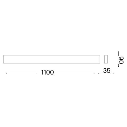 Ideal Lux - DELTA LED seinavalgusti, 37 W, 230 V, 3000 K, 110 cm, CRI 90, valge