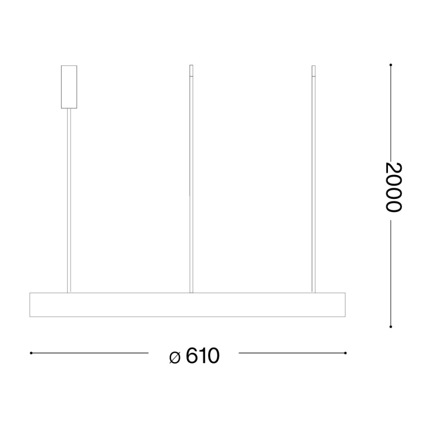 Ideal Lux - GEMINI LED kaabliga riputatav lühter LED/47W/230V 2700K, läbimõõt 61 cm, CRI 90, valge
