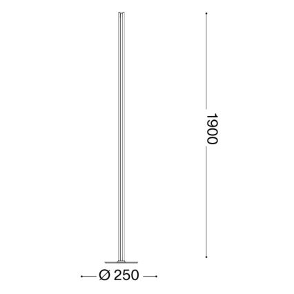 Ideal Lux - hämardatav LED-põrandalamp DORICA LED/50W/230V CRI 90 must