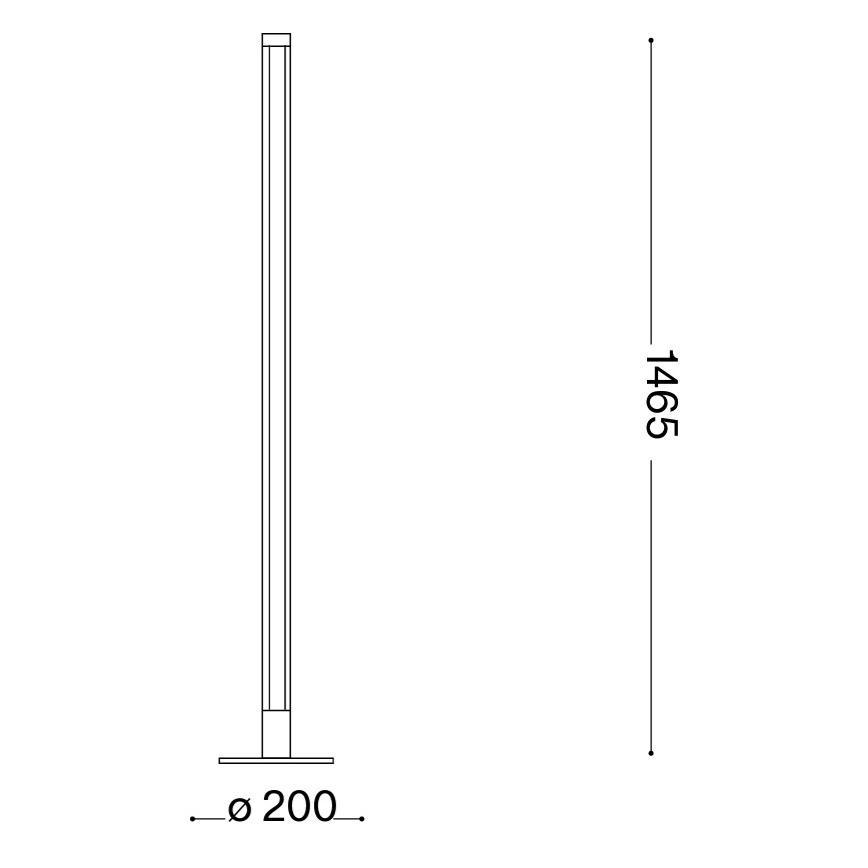 Ideal Lux - hämardatav LED-põrandalamp YOKO LED/16W/230V CRI 90 must