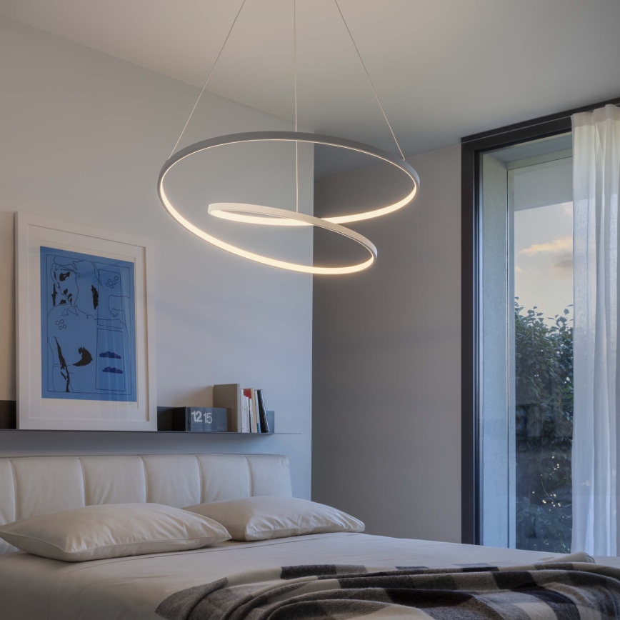 Ideal Lux - Hämardatav LED-ripplamp kaablil OZ LED/55W/230V, läbimõõt 80 cm, CRI 90, valge