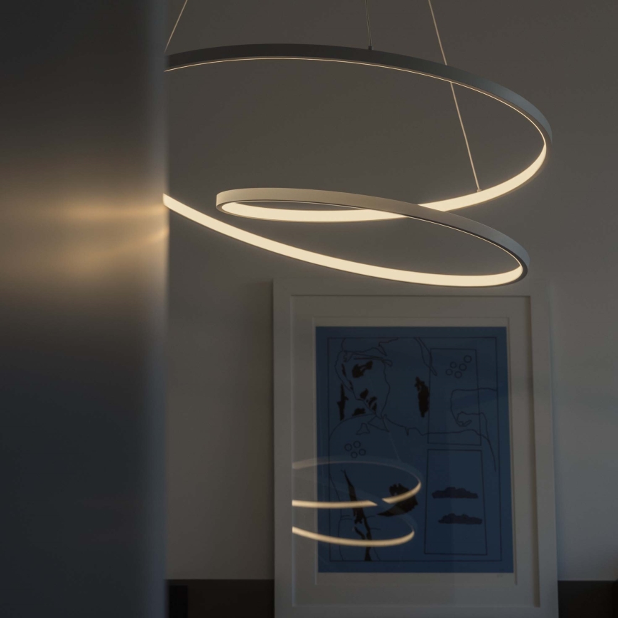 Ideal Lux - Hämardatav LED-ripplamp kaablil OZ LED/55W/230V, läbimõõt 80 cm, CRI 90, valge
