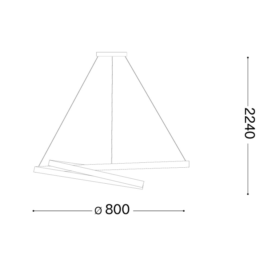 Ideal Lux - Hämardatav LED-ripplamp kaablil OZ LED/55W/230V, läbimõõt 80 cm, CRI 90, valge