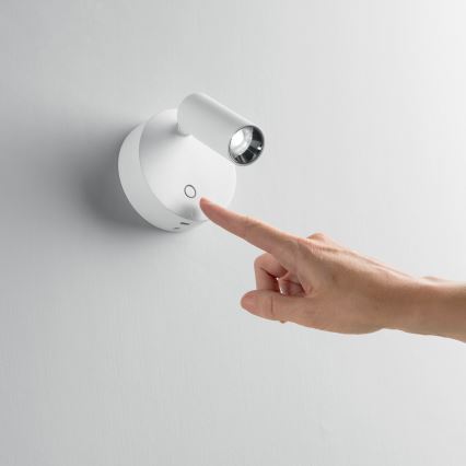 Ideal Lux - hämardatav puutetundlik seinane LED-spott ELF LED/3W/230V CRI 95 valge