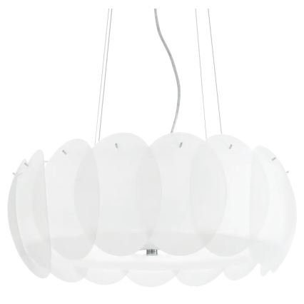Ideal Lux - Kaabliga riputatav lühter OVALINO 8xE27/60W/230V läbimõõt 55 cm valge