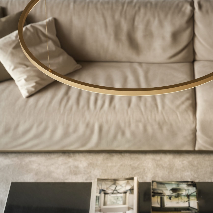 Ideal Lux - kaablil riputatav LED-lühter ORACLE SLIM LED/83W/230V 4000K läbimõõt 150 cm kuldne