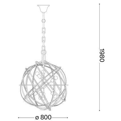 Ideal Lux - ketiga lühter KONSE 7xE27/60W/230V, läbimõõt 80 cm, kuldne