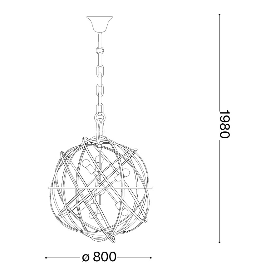 Ideal Lux - ketiga lühter KONSE 7xE27/60W/230V, läbimõõt 80 cm, kuldne