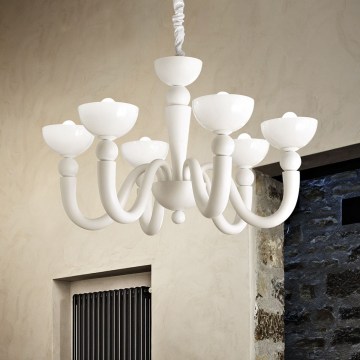 Ideal Lux - Ketiga lühter BON BON 8xE14/28W/230V läbimõõt 95,5 cm valge