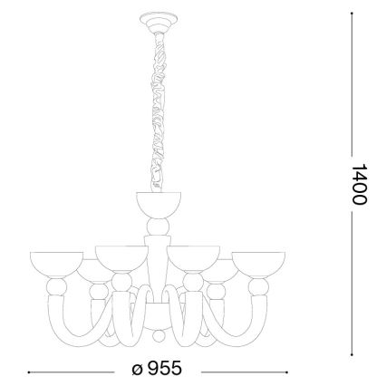 Ideal Lux - Ketiga lühter BON BON 8xE14/28W/230V läbimõõt 95,5 cm valge