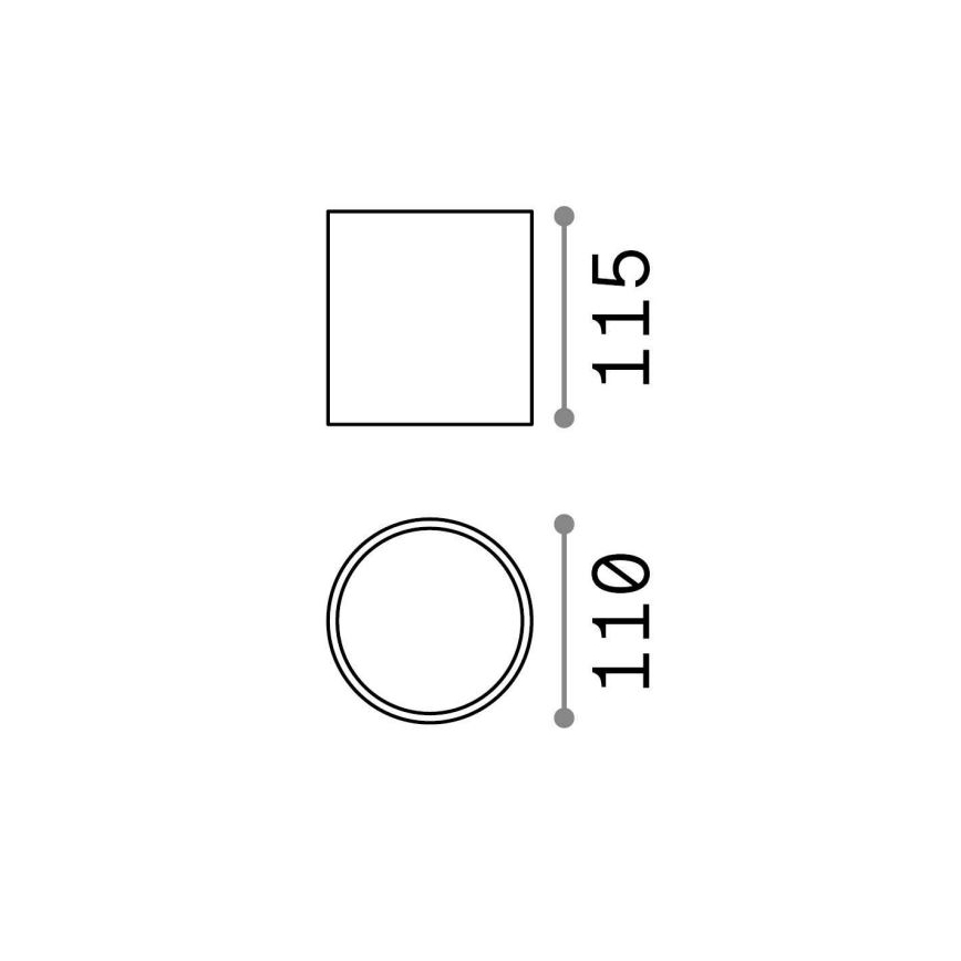 Ideal Lux - Kohtvalgusti vannituppa GUN 1xGU10/28W/230V IP44 must