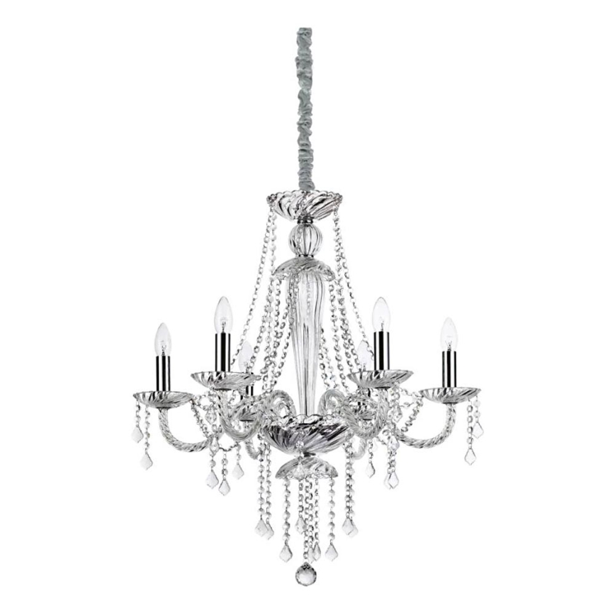 Ideal Lux - Kristall-lühter AMADEUS 6xE14/40W/230V d. 67 cm läbipaistev
