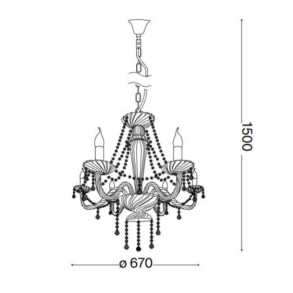 Ideal Lux - Kristall-lühter AMADEUS 6xE14/40W/230V d. 67 cm läbipaistev