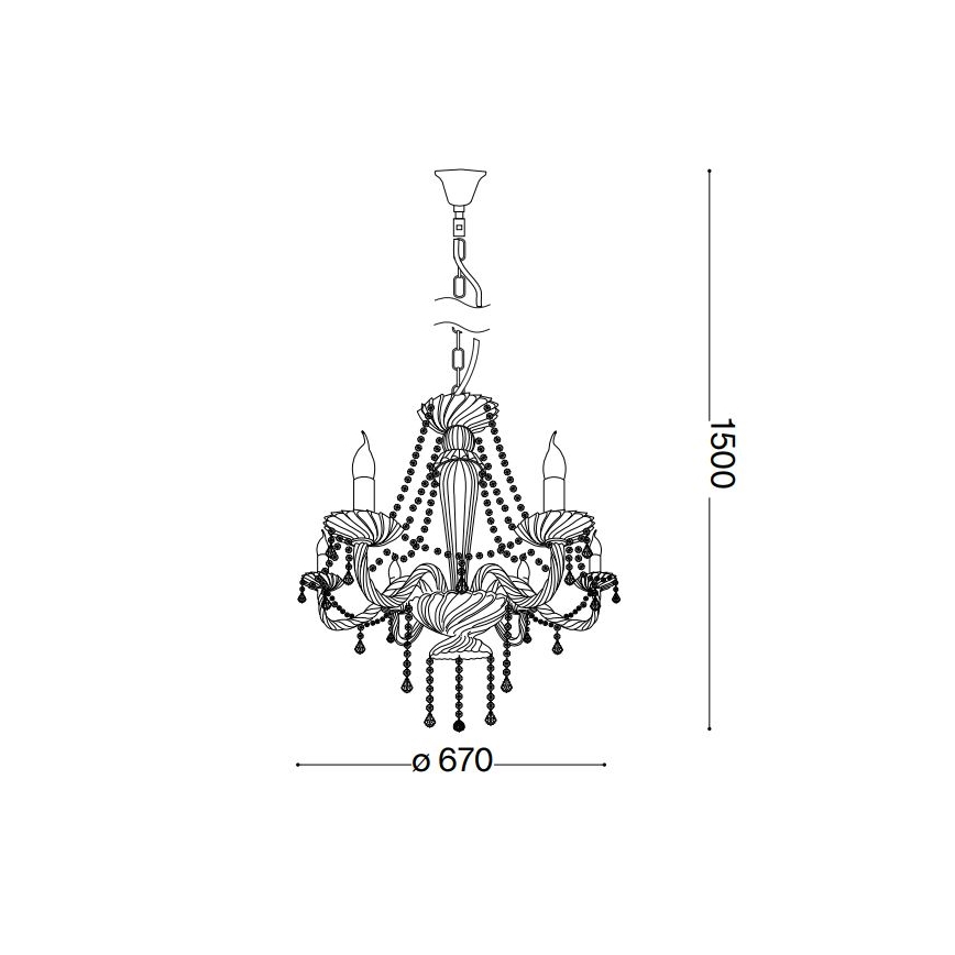 Ideal Lux - Kristall-lühter AMADEUS 6xE14/40W/230V d. 67 cm läbipaistev