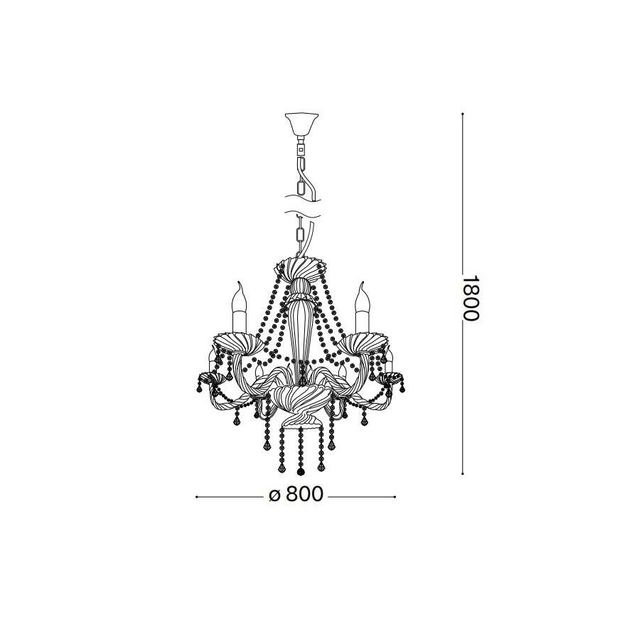 Ideal Lux - Kristall-lühter AMADEUS 8xE14/40W/230V d. 80 cm läbipaistev