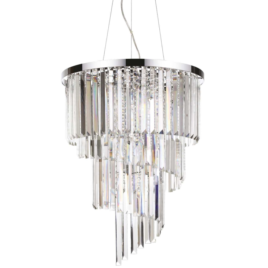 Ideal Lux - Kristall-lühter CARLTON 12xE14/40W/230V d. 50 cm läikiv kroom